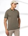 ULTIMATE STRIPER POLO 11, OLIVE, M