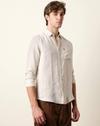Men Cotton Striped Slim Fit Ca, CREAM, L
