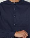 Men Slim Fit Shirt with Band Collar