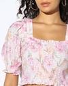 PUFF SLEEVES TOP WITH SMO, OFF WHITE, XL