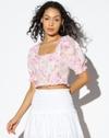 PUFF SLEEVES TOP WITH SMO, OFF WHITE, XL