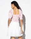 PUFF SLEEVES TOP WITH SMO, OFF WHITE, XL