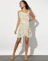 STRAPPY SHORT DRESS WITH RUFF, MULTI, XL