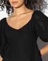 ALINE DRESS WITH PUFFED SLEEV, BLACK, XL