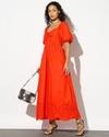 PUFF SLEEVE MAXI DRESS, ORANGE, XL
