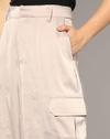 Solid Poly Satin Cargo Pants