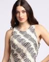 ROUND NECK WAISTBELT TIE UP M, BEIGE, XS