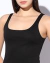 FITTED SQUARE KNIT DRESS, BLACK, L