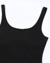 FITTED SQUARE KNIT DRESS, BLACK, L