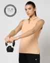 SLEEVELESS JOHNNY COLLAR POLO, PEACH, L