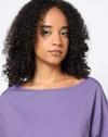 Women Ribbed Yoga Boat-Neck Boxy Fit Top