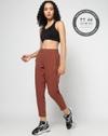 Women Running Solid Cropped Darted Track Pants