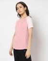 Women Colourblock Regular Fit Round-Neck T-Shirt