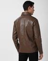 Men Regular Fit Zip-Front Biker Jacket