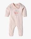 Infant Embellished Romper with Bow Collar