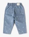 JEANS WITH FLORAL EMBROIDER, BLUE