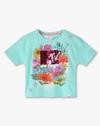 BOXYTWIST CUFF DOLMANTEE, TURQ, 11-12Y