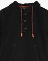 HOODED KANGARO POCKET, BLACK