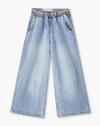 PULL ON WIDE LEG JEANS, BLUE, 15-16Y