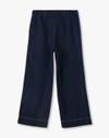 WIDE LEG PANTS W/ ORGANZA, BLUE, 15-16Y
