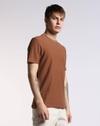 HERRINGBONE KNIT TSHIRT, LT.BROWN, L