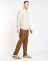 LINEN KURTA SHIRT, ECRU, L
