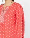Printed A-line Tunic with Embroidered Yoke