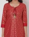 Women Geometric Print Straight Kurta