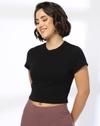 Cotton Modal Fitted Tshirt, JET BLACK, S