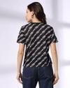 KNIT HS PRINTED CROP TSHIRTS, BLACK, S