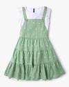 Floral Print Tiered Pinafore Dress with T-Shirt