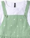 Floral Print Tiered Pinafore Dress with T-Shirt