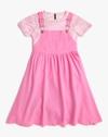 FOIL PRINTED TIERED DUNGRE, PINK, 11-12Y