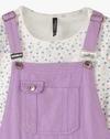 PLEATED DUNGAREE W PRINTE, LILAC, 15-16Y