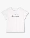 Tshirt w frill slv n beaded, WHITE