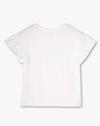 Tshirt w frill slv n beaded, WHITE