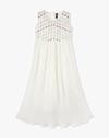 WHITE DRESS W YOKE EMB, OFF WHITE, 9-10Y