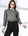 collared sweater, CHARCOAL, M