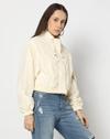 Women Regular Fit High-Neck Crop Jacket