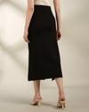 FRONT SLIT SKIRT, BLACK, S