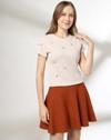 Embellished Textured Top, ECRU, S