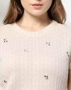 Embellished Textured Top, ECRU, S