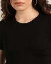 Short Sleeve cropped Top, JET BLACK, S
