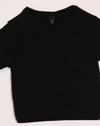 Short Sleeve cropped Top, JET BLACK, S