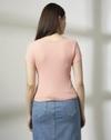 RIB HENLEY TEE, PEACH