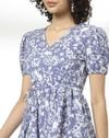 WRAP DRESS, BLUE, L