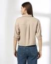 ELASTICATED SLEEVES SHIRT, BEIGE, XS