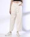 White Cropped Barrel Fit J, OFF WHITE, M
