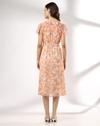 FLARED SLEEVE DRESS, ORANGE, XL