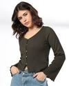 BELL SLEEVE TOP, OLIVE, XL